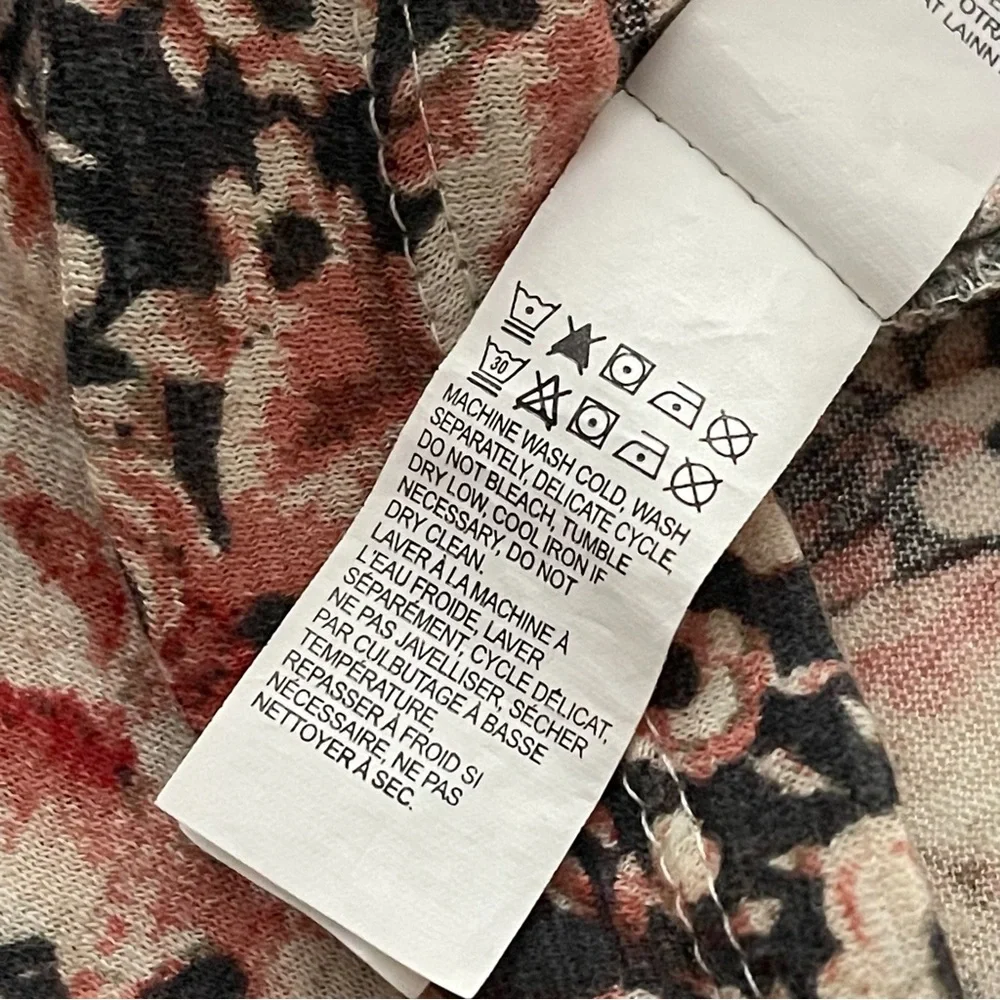 Lucky Brand Womenβs Tie Front Boho Peasant Long Sleeve Blouse Sz L - Picture 13 of 15
